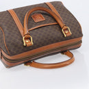 CELINE Macadam Canvas Boston Bag PVC Leather Brown Gold Auth 208642V-6