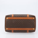 CELINE Macadam Canvas Boston Bag PVC Leather Brown Gold Auth 208642V-9