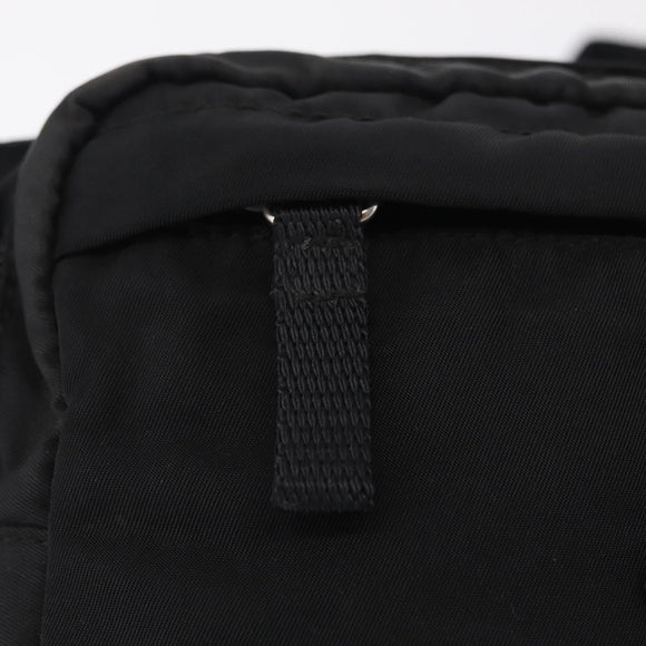 PRADA Waist Bag Nylon Black Silver Auth 208647A