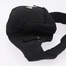 PRADA Waist Bag Nylon Black Silver Auth 208647A-3