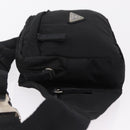 PRADA Waist Bag Nylon Black Silver Auth 208647A-4
