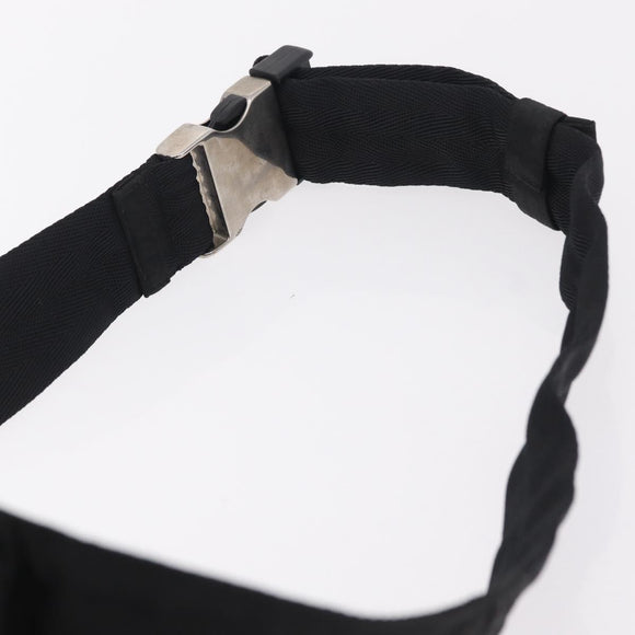 PRADA Waist Bag Nylon Black Silver Auth 208647A