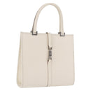 GUCCI Jackie Hand Bag Leather White Silver 002 1065 Auth 208650A-1