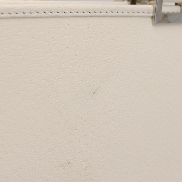 GUCCI Jackie Hand Bag Leather White Silver 002 1065 Auth 208650A