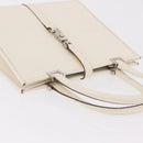 GUCCI Jackie Hand Bag Leather White Silver 002 1065 Auth 208650A-7