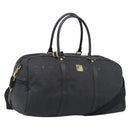 MCM Logogram Vicetos Boston Bag PVC 2way Black Gold Auth 208651-1