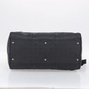MCM Logogram Vicetos Boston Bag PVC 2way Black Gold Auth 208651-11