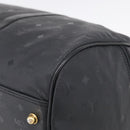 MCM Logogram Vicetos Boston Bag PVC 2way Black Gold Auth 208651-14