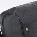 MCM Logogram Vicetos Boston Bag PVC 2way Black Gold Auth 208651-15