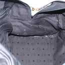 MCM Logogram Vicetos Boston Bag PVC 2way Black Gold Auth 208651-20