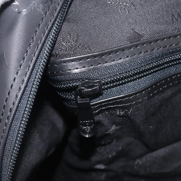 MCM Logogram Vicetos Boston Bag PVC 2way Black Gold Auth 208651