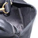 MCM Logogram Vicetos Boston Bag PVC 2way Black Gold Auth 208651-24