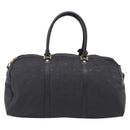 MCM Logogram Vicetos Boston Bag PVC 2way Black Gold Auth 208651-3