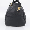 MCM Logogram Vicetos Boston Bag PVC 2way Black Gold Auth 208651-4