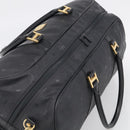 MCM Logogram Vicetos Boston Bag PVC 2way Black Gold Auth 208651-6