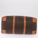 CELINE Macadam Canvas Boston Bag PVC Leather Brown Gold Auth 208652V-12
