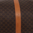 CELINE Macadam Canvas Boston Bag PVC Leather Brown Gold Auth 208652V-13
