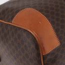 CELINE Macadam Canvas Boston Bag PVC Leather Brown Gold Auth 208652V-14