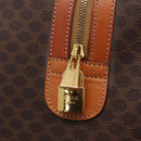 CELINE Macadam Canvas Boston Bag PVC Leather Brown Gold Auth 208652V-18