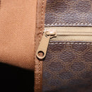 CELINE Macadam Canvas Boston Bag PVC Leather Brown Gold Auth 208652V-25