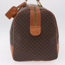 CELINE Macadam Canvas Boston Bag PVC Leather Brown Gold Auth 208652V-4