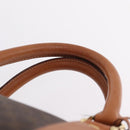 CELINE Macadam Canvas Boston Bag PVC Leather Brown Gold Auth 208652V-9