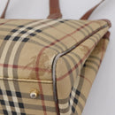 Burberrys Nova Check Tote Bag PVC Beige Gold Auth 208653-15