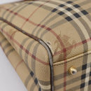 Burberrys Nova Check Tote Bag PVC Beige Gold Auth 208653-16