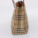 Burberrys Nova Check Tote Bag PVC Beige Gold Auth 208653-3