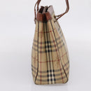 Burberrys Nova Check Tote Bag PVC Beige Gold Auth 208653-4