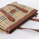 Burberrys Nova Check Tote Bag PVC Beige Gold Auth 208653-6