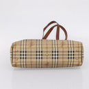Burberrys Nova Check Tote Bag PVC Beige Gold Auth 208653-5