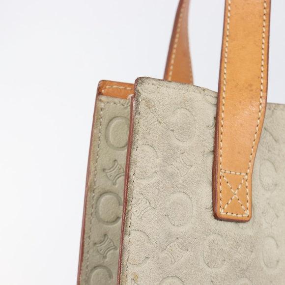 CELINE C Macadam Hand Bag Suede Beige Brown Auth 208655