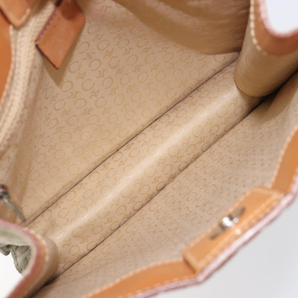 CELINE C Macadam Hand Bag Suede Beige Brown Auth 208655
