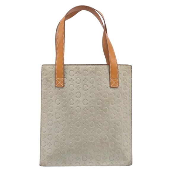 CELINE C Macadam Hand Bag Suede Beige Brown Auth 208655