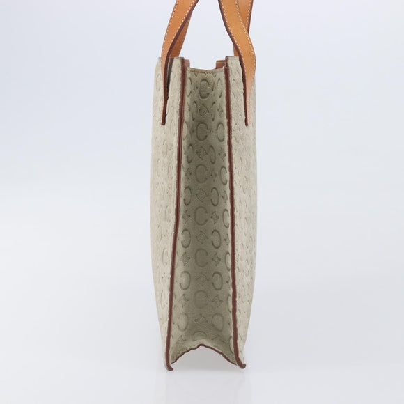 CELINE C Macadam Hand Bag Suede Beige Brown Auth 208655