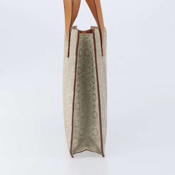 CELINE C Macadam Hand Bag Suede Beige Brown Auth 208655
