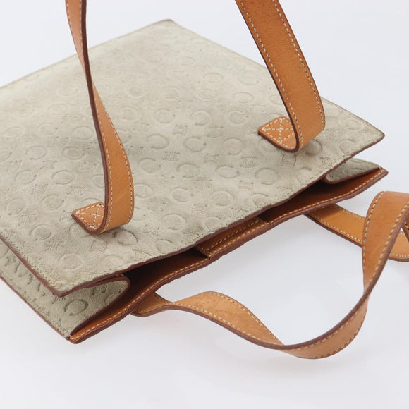 CELINE C Macadam Hand Bag Suede Beige Brown Auth 208655