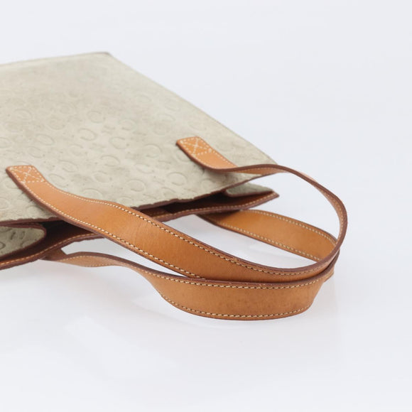 CELINE C Macadam Hand Bag Suede Beige Brown Auth 208655