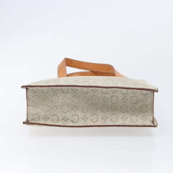 CELINE C Macadam Hand Bag Suede Beige Brown Auth 208655