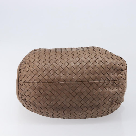 Bottega Veneta INTRECCIATO Shoulder Bag Leather Brown Gold Tone Auth 208656