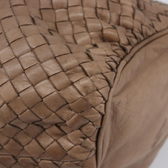 Bottega Veneta INTRECCIATO Shoulder Bag Leather Brown Gold Tone Auth 208656