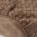 Bottega Veneta INTRECCIATO Shoulder Bag Leather Brown Gold Tone Auth 208656-14