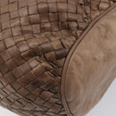 Bottega Veneta INTRECCIATO Shoulder Bag Leather Brown Gold Tone Auth 208656-15