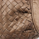 Bottega Veneta INTRECCIATO Shoulder Bag Leather Brown Gold Tone Auth 208656-18