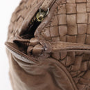 Bottega Veneta INTRECCIATO Shoulder Bag Leather Brown Gold Tone Auth 208656-20