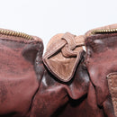 Bottega Veneta INTRECCIATO Shoulder Bag Leather Brown Gold Tone Auth 208656-26