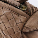 Bottega Veneta INTRECCIATO Shoulder Bag Leather Brown Gold Tone Auth 208656-29
