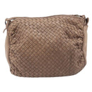 Bottega Veneta INTRECCIATO Shoulder Bag Leather Brown Gold Tone Auth 208656-3