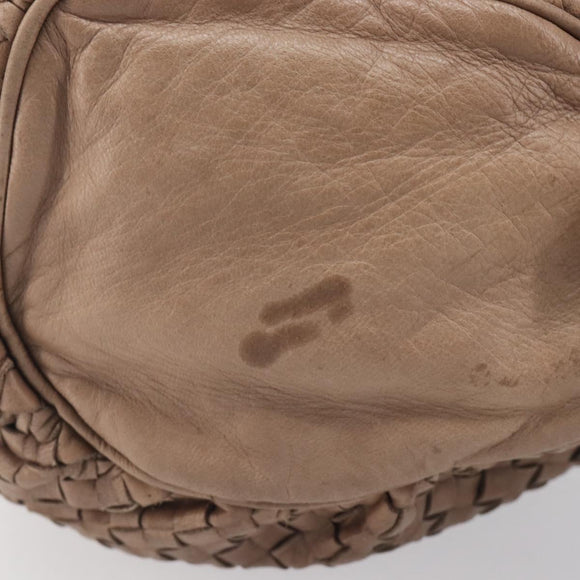 Bottega Veneta INTRECCIATO Shoulder Bag Leather Brown Gold Tone Auth 208656